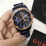 Guess Jolt Analog Blue Dial Blue Steel Strap Watch for Men - W0377G4 Authentic Buy Shop Now