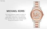 Michael Kors Runway Analog Crystals Rose Gold Dial Two Tone Steel Strap Watch for Women - MK7355 Authentic Buy Shop Now