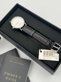 Daniel Wellington Classy Sheffield White Dial Black Leather Strap Watch For Women - DW00100068 Authentic Buy Shop Now