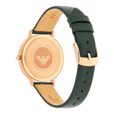 Emporio Armani Mother of Pearl Dial Green Leather Strap Watch For Women - AR11150 Authentic Buy Shop Now