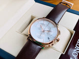 Calvin Klein Posh Chronograph White Dial Brown Leather Strap Watch for Men - K8Q376G6 Authentic Buy Shop Now