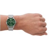 Emporio Armani Minimalist Quartz Green Dial Silver Mesh Bracelet Watch For Men - AR11578 Authentic Buy Shop Now