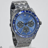 Guess Odyssey Quartz Blue Dial Gunmetal Steel Strap Watch For Men - W1107G5 Authentic Buy Shop Now