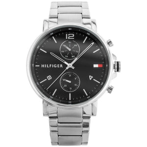 Tommy Hilfiger Daniel Black Dial Silver Steel Strap Watch for Men - 1710413 Authentic Buy Shop Now