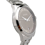 Gucci G Timeless Brown Dial Silver Steel Strap Watch For Men - YA126445 Authentic Buy Shop Now