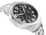 Tommy Hilfiger Trent Chronograph Black Dial Silver Steel Strap Watch for Men - 1791054 Authentic Buy Shop Now