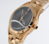 Tissot T Wave Black Dial Rose Gold Steel Strap Watch For Women - T112.210.33.051.00 Authentic Buy Shop Now