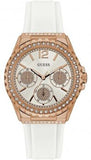 Guess Starlight Diamonds White Dial White Rubber Strap Watch for Women - W0846L5 Authentic Buy Shop Now