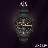Armani Exchange Chronograph Black Dial Black Steel Strap Watch For Men - AX2429 Authentic Buy Shop Now