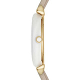 Emporio Armani Gianni T Bar Quartz Mother of Pearl Dial White Leather Strap Watch For Women - AR1965 Authentic Buy Shop Now