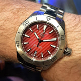 Tag Heuer Aquaracer Professional 200 Automatic Red Dial Silver Steel Strap Watch for Men - WBP2114.BA0627 Authentic Buy Shop Now