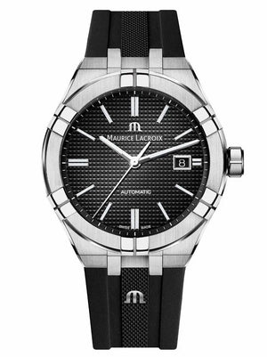 Maurice Lacroix Aikon Automatic Chronograph Black Dial Black Leather Strap Watch for Men - AI1808-SS000-330-2 Authentic Buy Shop Now
