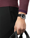 Tissot Gentleman Black Dial Black Leather Strap Watch For Men - T127.410.16.051.00 Authentic Buy Shop Now