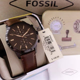 Fossil Townsman Chronograph Black Dial Brown Leather Strap Watch for Men - FS5437 Authentic Buy Shop Now