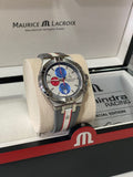 Maurice Lacroix Aikon Chronograph Special Edition Mahindra Racing Silver Dial Grey Rubber Strap Watch for Men - AI1018-TT031-130-2 Authentic Buy Shop Now