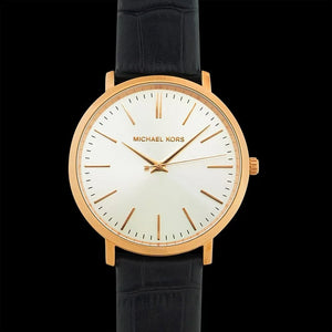 Michael Kors Jaryn Quartz White Dial Black Leather Strap Watch For Women - MK2472 Authentic Buy Shop Now