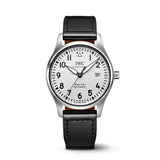 IWC Pilot's Watch Mark XVIII White Dial Black Leather Strap Watch for Men - IW327002 Authentic Buy Shop Now