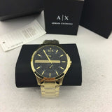 Armani Exchange Hampton Chronograph Black Dial Gold Steel Strap Watch For Men - AX2122 Authentic Buy Shop Now