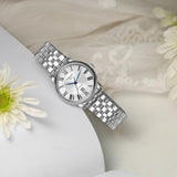 Tissot T Classic Carson Premium Automatic Lady Silver Dial Silver Steel Strap Watch for Women - T122.207.11.033.00 Authentic Buy Shop Now