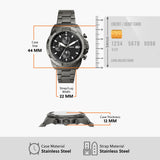 Fossil Bronson Chronograph Black Dial Grey Steel Strap Watch for Men - FS5852 Authentic Buy Shop Now