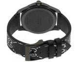 Gucci G Timeless Ghost Black Dial Black Leather Strap Watch For Men - YA1264018 Authentic Buy Shop Now