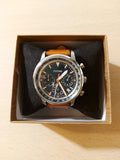 Fossil Goodwin Chronograph Blue Dial Brown Leather Strap Watch for Men - FS5414 Authentic Buy Shop Now