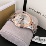 Michael Kors Slim Runway White Dial Two Tone Steel Strap Watch for Women - MK3204 Authentic Buy Shop Now