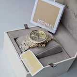 Michael Kors Everest Chronograph Crystals Gold Dial Gold Steel Strap Watch For Women - MK7254 Authentic Buy Shop Now