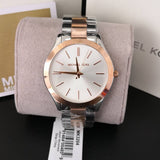 Michael Kors Slim Runway White Dial Two Tone Watch for Women - MK3204B Authentic Buy Shop Now
