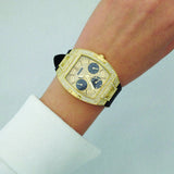 Guess Raven Diamonds Champagne Dial Black Rubber Strap Watch For Women - GW0105L2 Authentic Buy Shop Now