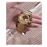 Guess Fusion Chronograph Gold Dial Gold Steel Strap Watch for Women - GW0552L2 Authentic Buy Shop Now