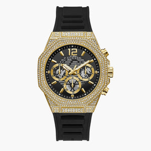 Guess Momentum Chronograph Diamonds Black Dial Black Silicone Strap Watch For Men - GW0518G2 Authentic Buy Shop Now