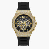 Guess Momentum Chronograph Diamonds Black Dial Black Silicone Strap Watch For Men - GW0518G2 Authentic Buy Shop Now