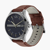 Armani Exchange Hampton Chronograph Blue Dial Brown Leather Strap Watch For Men - AX2133 Authentic Buy Shop Now