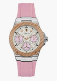 Guess Zena Quartz White Dial Pink Rubber Strap Watch For Women - W1094L4 Authentic Buy Shop Now