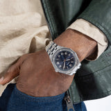 Guess Asset Quartz Blue Dial Silver Steel Strap Watch For Men - GW0575G4 Authentic Buy Shop Now