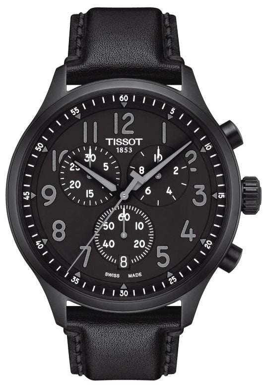 Tissot Chrono XL Vintage Black Dial Black Leather Strap Watch For Men - T116.617.36.052.00 Authentic Buy Shop Now