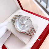 Bulova Octova Crystal Silver Dial Two Tone Steel Strap Watch for Men - 98C133 Authentic Buy Shop Now