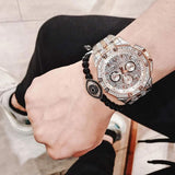 Bulova Octova Crystal Silver Dial Two Tone Steel Strap Watch for Men - 98C133 Authentic Buy Shop Now