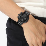 Hugo Boss One Chronograph Black Dial Black Steel Strap Watch For Men - 1514001 Authentic Buy Shop Now