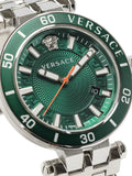 Versace Greca Sport Quartz Green Dial Silver Steel Strap Watch For Men - VEZ300421 Authentic Buy Shop Now