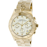 Marc Jacobs Blade Chronograph Gold Dial Gold Steel Strap Watch for Women - MBM3101 Authentic Buy Shop Now