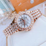 Bulova Phantom White Dial with Swarovski Baguettes Rose Gold Steel Strap Watch for Women - 98L268 Authentic Buy Shop Now