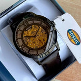 Fossil Townsman Automatic Skeleton Brown Dial Brown Leather Strap Watch for Men - ME3098 Authentic Buy Shop Now