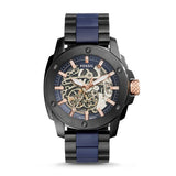Fossil Modern Machine Automatic Skeleton Blue Dial Two Tone Steel Strap Watch for Men - ME3133 Authentic Buy Shop Now
