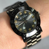 Marc Jacobs Amy Black Dial Black Steel Strap Watch for Women - MBM8595 Authentic Buy Shop Now