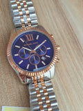 Michael Kors Lexington Blue Dial Two Tone Steel Strap Watch for Men - MK8412 Authentic Buy Shop Now