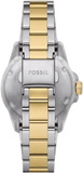 Fossil Blue Dive Three Hand Black Dial Two Tone Steel Strap Watch For Women - ES5349 Authentic Buy Shop Now