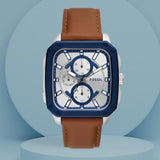Fossil Inscription Multifunction Silver Dial Brown Leather Strap Watch for Men - BQ2658 Authentic Buy Shop Now