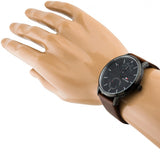 Tommy Hilfiger Hunter Black Dial Brown Leather Strap Watch for Men - 1791604 Authentic Buy Shop Now